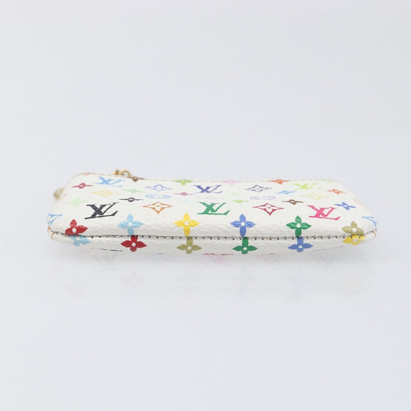 LOUIS VUITTON Monogram Multicolor Pochette Cles Purse White M28388 Auth yk20719M