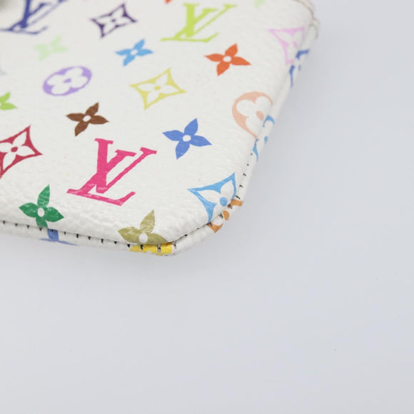LOUIS VUITTON Monogram Multicolor Pochette Cles Purse White M28388 Auth yk20719M