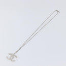 CHANEL COCO Mark Stone Necklace metal Silver CC Auth yk20721M-10