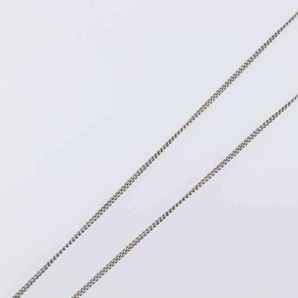 CHANEL COCO Mark Stone Necklace metal Silver CC Auth yk20721M
