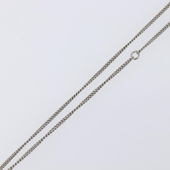 CHANEL COCO Mark Stone Necklace metal Silver CC Auth yk20721M