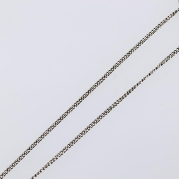 CHANEL COCO Mark Stone Necklace metal Silver CC Auth yk20721M