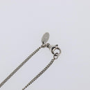 CHANEL COCO Mark Stone Necklace metal Silver CC Auth yk20721M-8