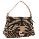 FENDI Animal Pattern Mamma Baguette Bag Harako Leather Brown Auth yk20722SAM-1