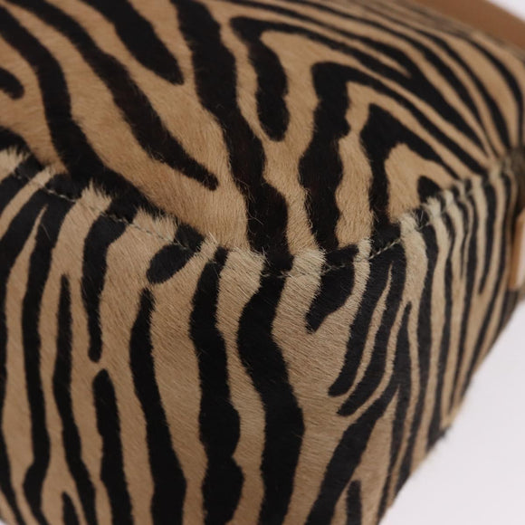 FENDI Animal Pattern Mamma Baguette Bag Harako Leather Brown Auth yk20722SAM