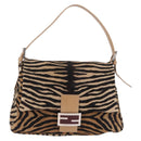 FENDI Animal Pattern Mamma Baguette Bag Harako Leather Brown Auth yk20722SAM-13