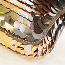 FENDI Mamma Baguette Shoulder Bag Sequin Leather Gold Tone Auth yk20723SM-17