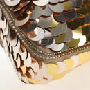 FENDI Mamma Baguette Shoulder Bag Sequin Leather Gold Tone Auth yk20723SM-18