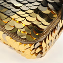 FENDI Mamma Baguette Shoulder Bag Sequin Leather Gold Tone Auth yk20723SM-19