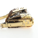 FENDI Mamma Baguette Shoulder Bag Sequin Leather Gold Tone Auth yk20723SM-3