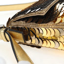 FENDI Mamma Baguette Shoulder Bag Sequin Leather Gold Tone Auth yk20723SM-4