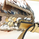 FENDI Mamma Baguette Shoulder Bag Sequin Leather Gold Tone Auth yk20723SM-7