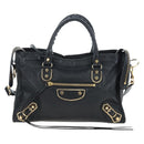 BALENCIAGA Classic Edge City Bag Leather 2way Black Gold 432831 Auth yk20725SAM-13