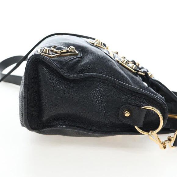 BALENCIAGA Classic Edge City Bag Leather 2way Black Gold 432831 Auth yk20725SAM