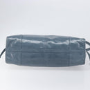 PRADA Bonnie Large Hand Bag Leather 2way Blue Gold Auth yk20726SAM-5