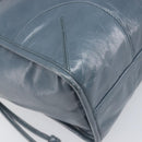 PRADA Bonnie Large Hand Bag Leather 2way Blue Gold Auth yk20726SAM-19