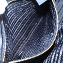 PRADA Bonnie Large Hand Bag Leather 2way Blue Gold Auth yk20726SAM-27