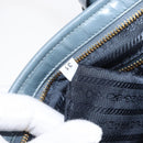 PRADA Bonnie Large Hand Bag Leather 2way Blue Gold Auth yk20726SAM-10