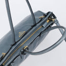 PRADA Bonnie Large Hand Bag Leather 2way Blue Gold Auth yk20726SAM-6