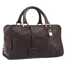 LOEWE Amazona 28 Hand Bag Leather Brown Gold Auth yk20728V-1