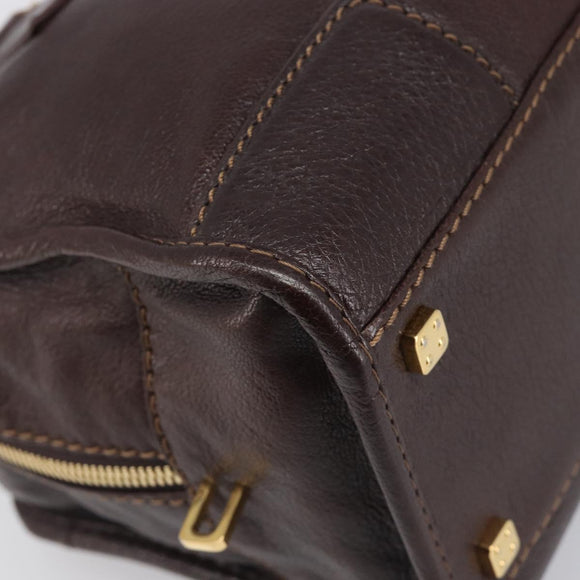 LOEWE Amazona 28 Hand Bag Leather Brown Gold Auth yk20728V