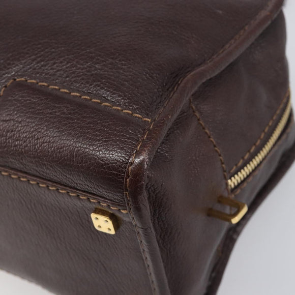 LOEWE Amazona 28 Hand Bag Leather Brown Gold Auth yk20728V