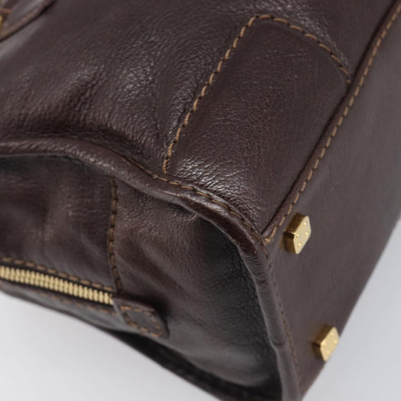 LOEWE Amazona 28 Hand Bag Leather Brown Gold Auth yk20728V