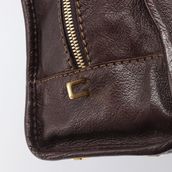 LOEWE Amazona 28 Hand Bag Leather Brown Gold Auth yk20728V