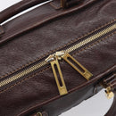LOEWE Amazona 28 Hand Bag Leather Brown Gold Auth yk20728V-20