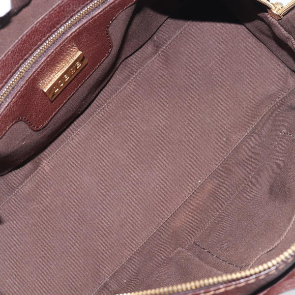 LOEWE Amazona 28 Hand Bag Leather Brown Gold Auth yk20728V