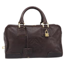 LOEWE Amazona 28 Hand Bag Leather Brown Gold Auth yk20728V-13