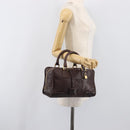 LOEWE Amazona 28 Hand Bag Leather Brown Gold Auth yk20728V-26