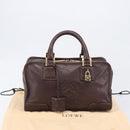 LOEWE Amazona 28 Hand Bag Leather Brown Gold Auth yk20728V-12
