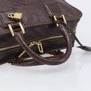 LOEWE Amazona 28 Hand Bag Leather Brown Gold Auth yk20728V-7
