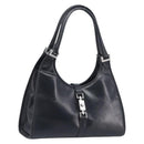 GUCCI Jackie Hand Bag Leather Black Silver 002 1067 Auth yk20730V-1