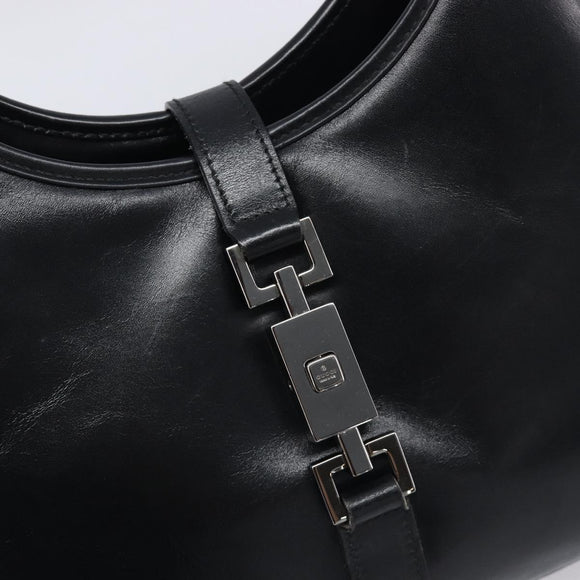 GUCCI Jackie Hand Bag Leather Black Silver 002 1067 Auth yk20730V
