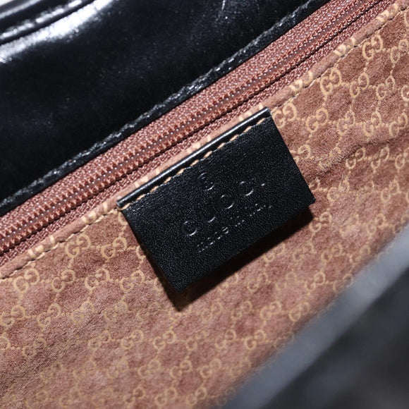 GUCCI Jackie Hand Bag Leather Black Silver 002 1067 Auth yk20730V