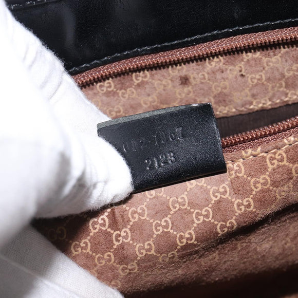 GUCCI Jackie Hand Bag Leather Black Silver 002 1067 Auth yk20730V