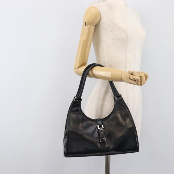 GUCCI Jackie Hand Bag Leather Black Silver 002 1067 Auth yk20730V
