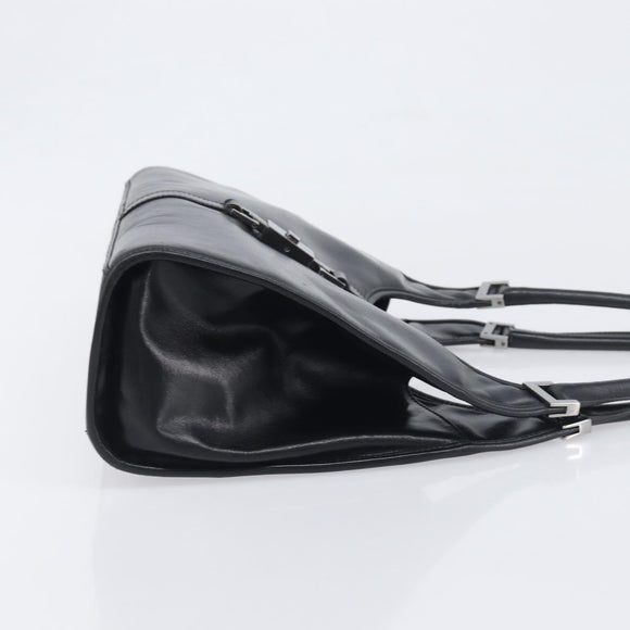 GUCCI Jackie Hand Bag Leather Black Silver 002 1067 Auth yk20730V