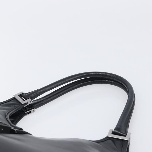 GUCCI Jackie Hand Bag Leather Black Silver 002 1067 Auth yk20730V