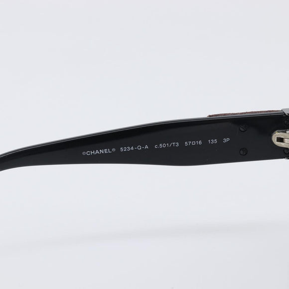 CHANEL Sunglasses metal Black CC Auth yk20732M