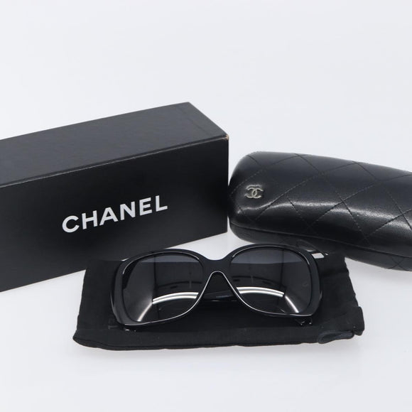 CHANEL Sunglasses metal Black CC Auth yk20732M