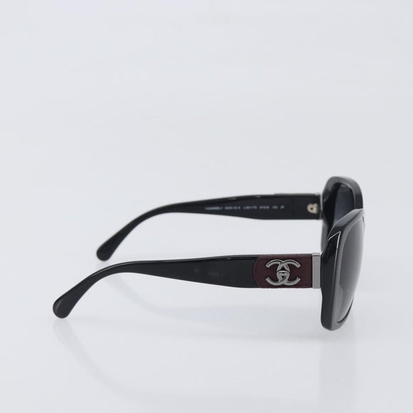 CHANEL Sunglasses metal Black CC Auth yk20732M