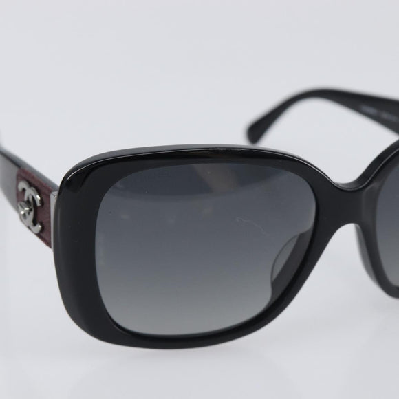 CHANEL Sunglasses metal Black CC Auth yk20732M