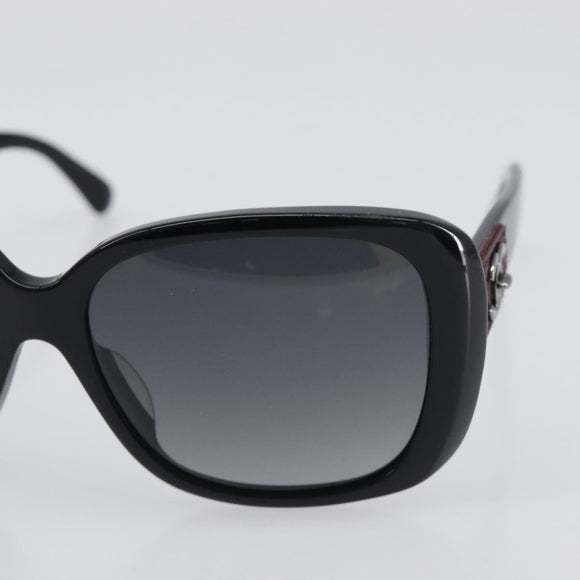 CHANEL Sunglasses metal Black CC Auth yk20732M