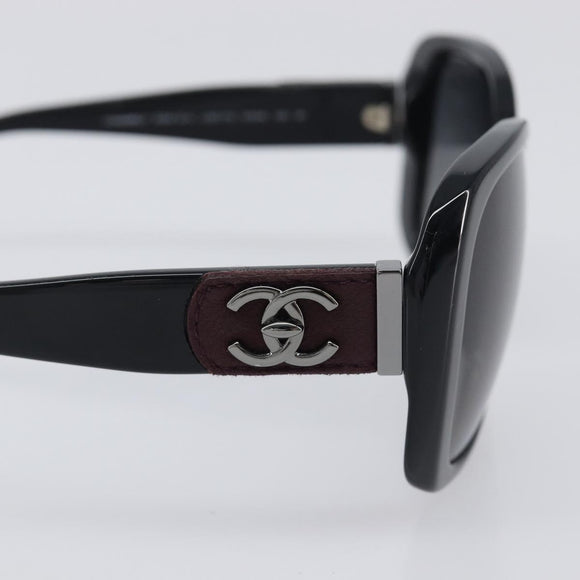 CHANEL Sunglasses metal Black CC Auth yk20732M