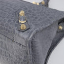 BALENCIAGA The Giant City Bag Embossed leather 2way Gray 281770 Auth yk20733SAM-15