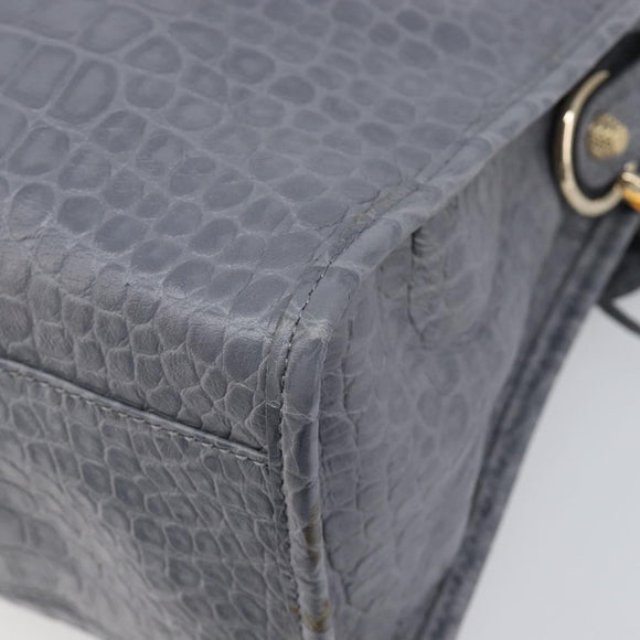 BALENCIAGA The Giant City Bag Embossed leather 2way Gray 281770 Auth yk20733SAM