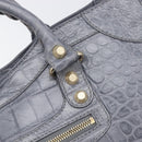 BALENCIAGA The Giant City Bag Embossed leather 2way Gray 281770 Auth yk20733SAM-19